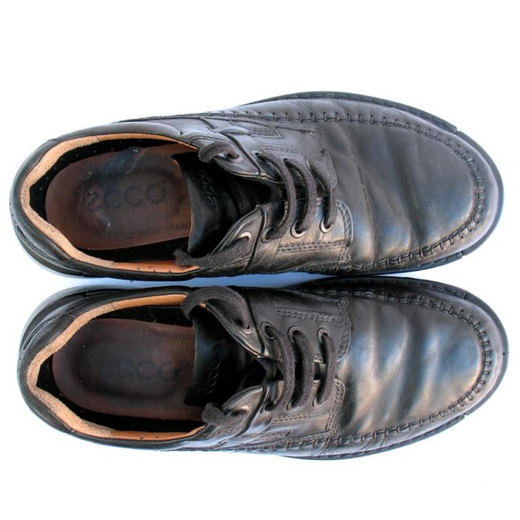 Ecco - Loafers - Lace Up - Black Leather Sz 9